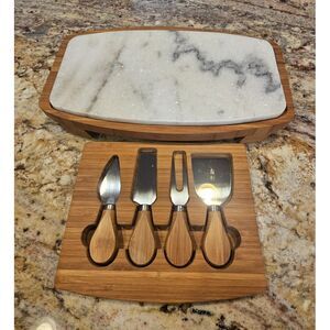 B. Smith Cheese‎ Board Set Cutting Board With Extra Hide Away Utensils